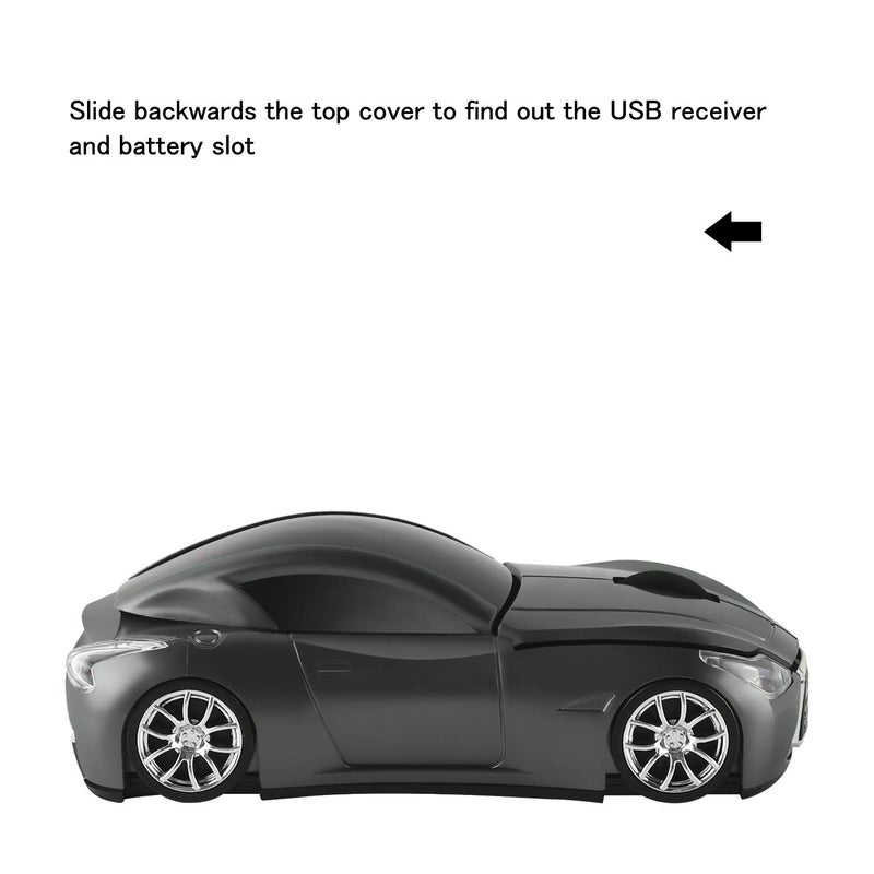 elec Space Cool Sport Car Shape 2.4GHz Wireless Mouse Optical Cordless Mice with USB Receiver for PC Laptop Computer 1600DPI 3 Buttons - Image 4